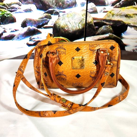 MCM Handbags - *SOLD* MCM Mini Visetos Boston Bag